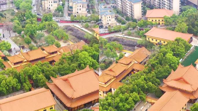航拍湖南岳阳圣安寺景区风光