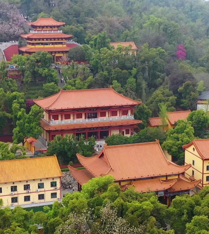 航拍湖南岳阳圣安寺景区风光