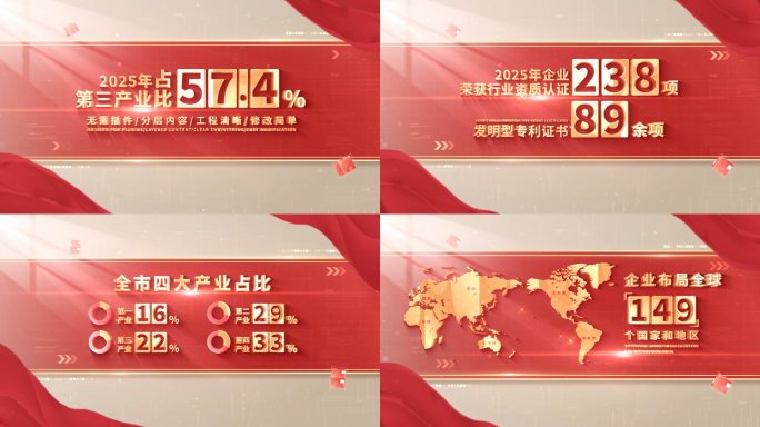 红色数据字幕标题文字展示 02