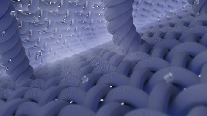 纤维除螨布料透气防水保温素材(C4D)