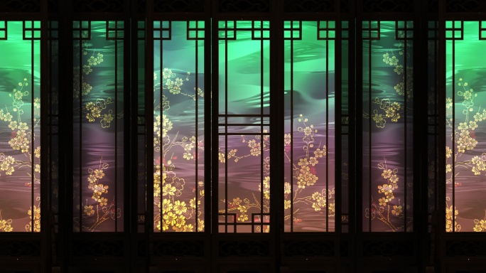 8K中式花格窗背景