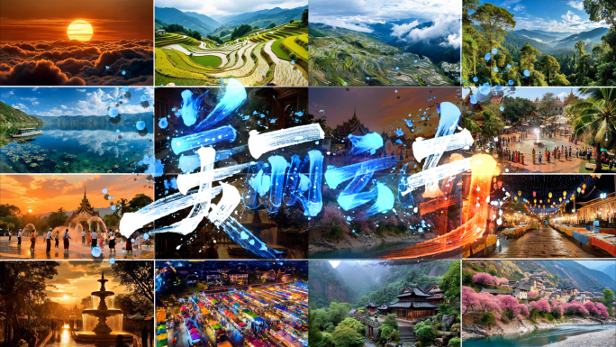 美丽云南自然风光航拍雪山祖国大好河山