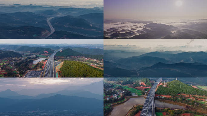 四川乡村高速航拍