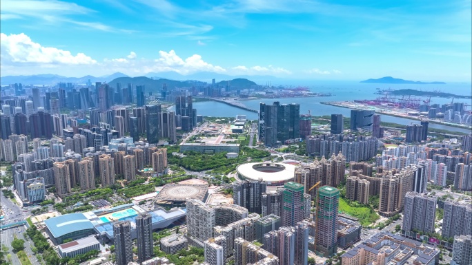 深圳宝安航拍前海西乡航城福永俯瞰全景
