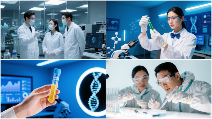 科研团队科学研究专家讨论学术研究生物实验