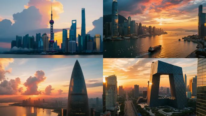 中国城市地标建筑群