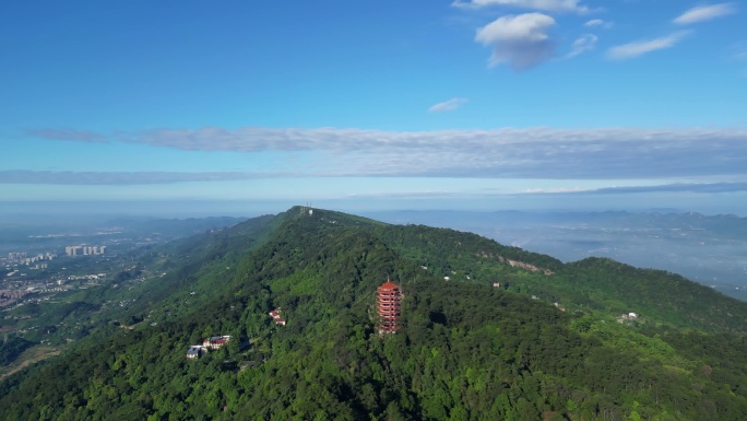 重庆北碚缙云山清晨风光4K