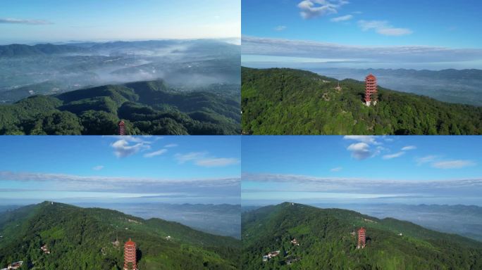 重庆北碚缙云山清晨风光4K
