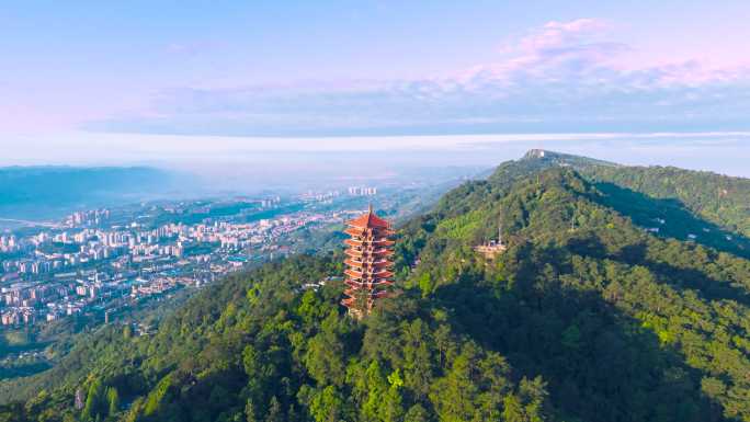 重庆北碚缙云山移动延时航拍4K