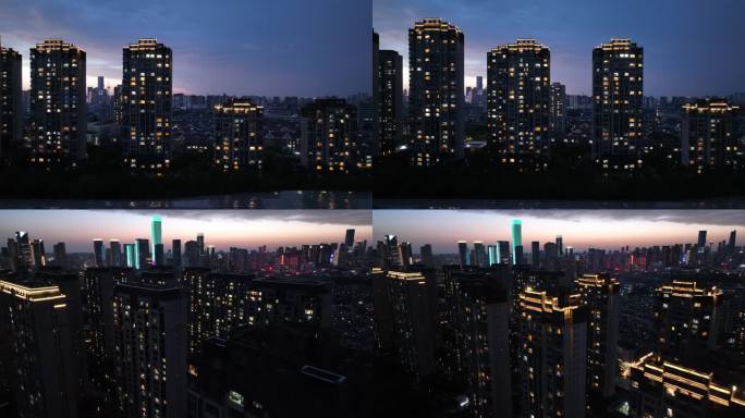 4K航拍夜景万家灯火