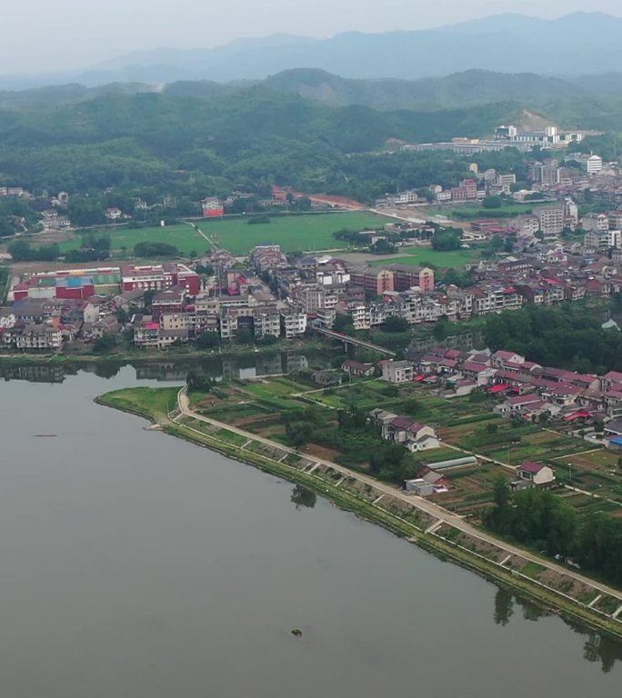 航拍湖南益阳桃江县马迹塘镇