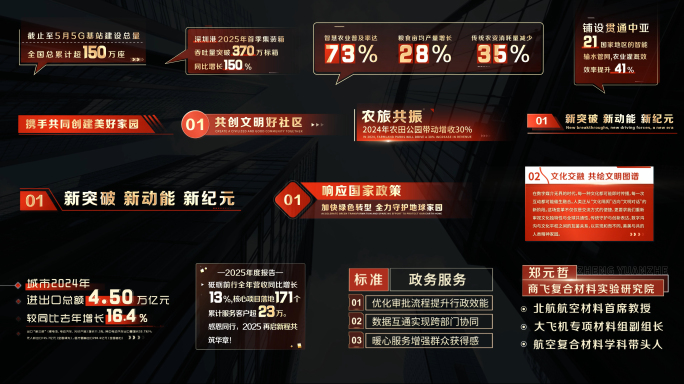 35款红色党政字幕AE模板
