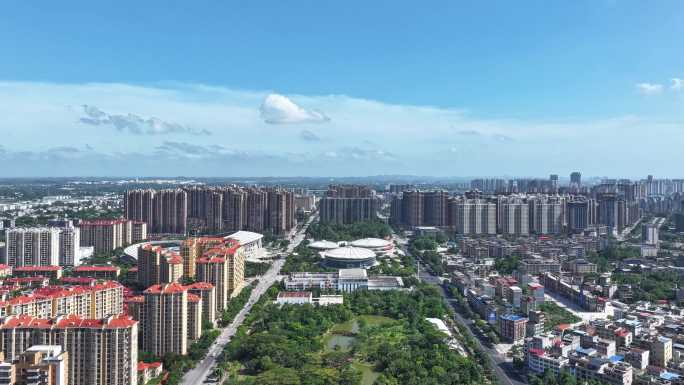 航拍钦州城区 钦州城市风光 绿色钦州