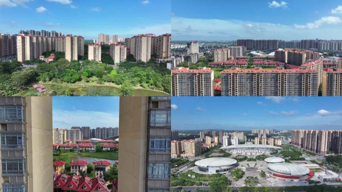 航拍钦州城区 钦州城市风光 绿色钦州