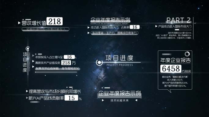 企业商务科技数据字幕条