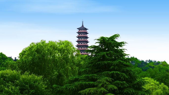 江苏扬州瘦西湖航拍