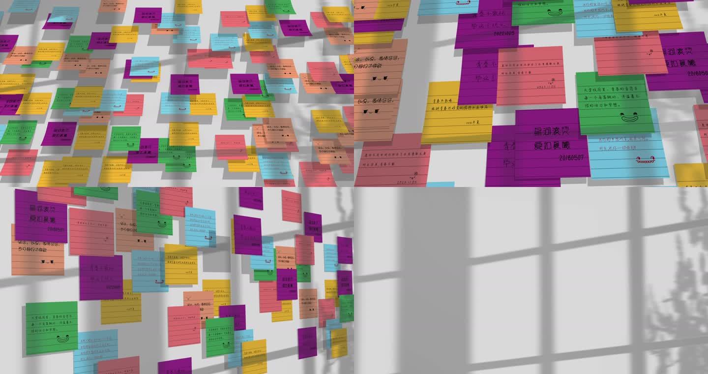 便签纸留言墙信息传递 许愿墙 便利贴