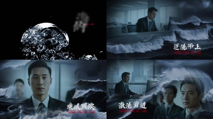 4K 大气震撼海面图文展示AE模板