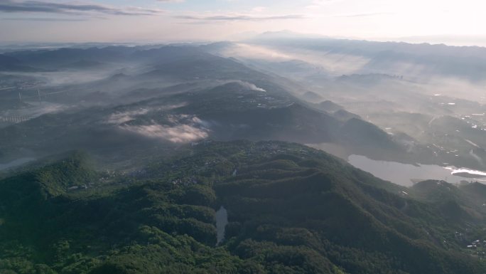 重庆北碚缙云山清晨风光4K