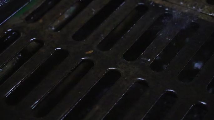排水系统雨水篦子排水特写
