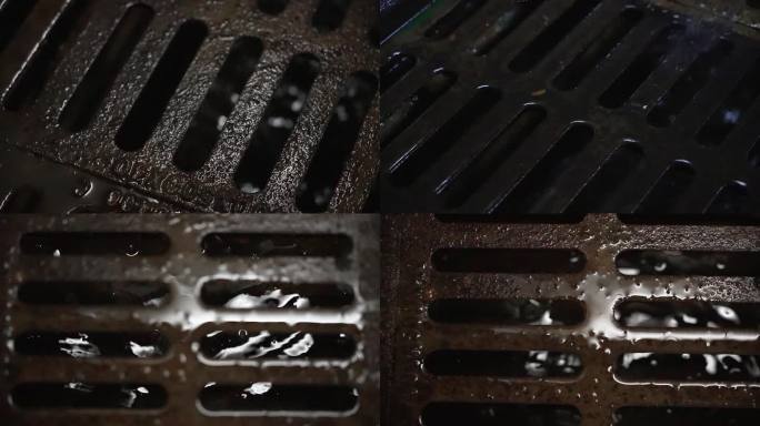 排水系统雨水篦子排水特写