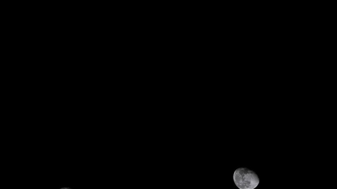 夜空中升起的月亮延时