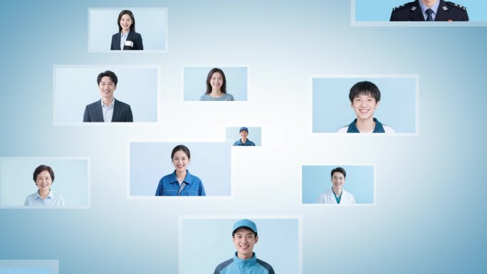 各行各业人物笑脸logo汇聚