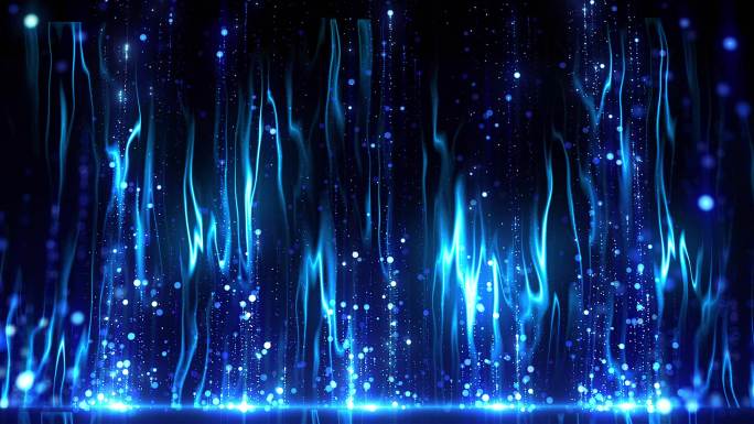 唯美蓝色流体星空粒子梦幻抒情歌曲背景视频