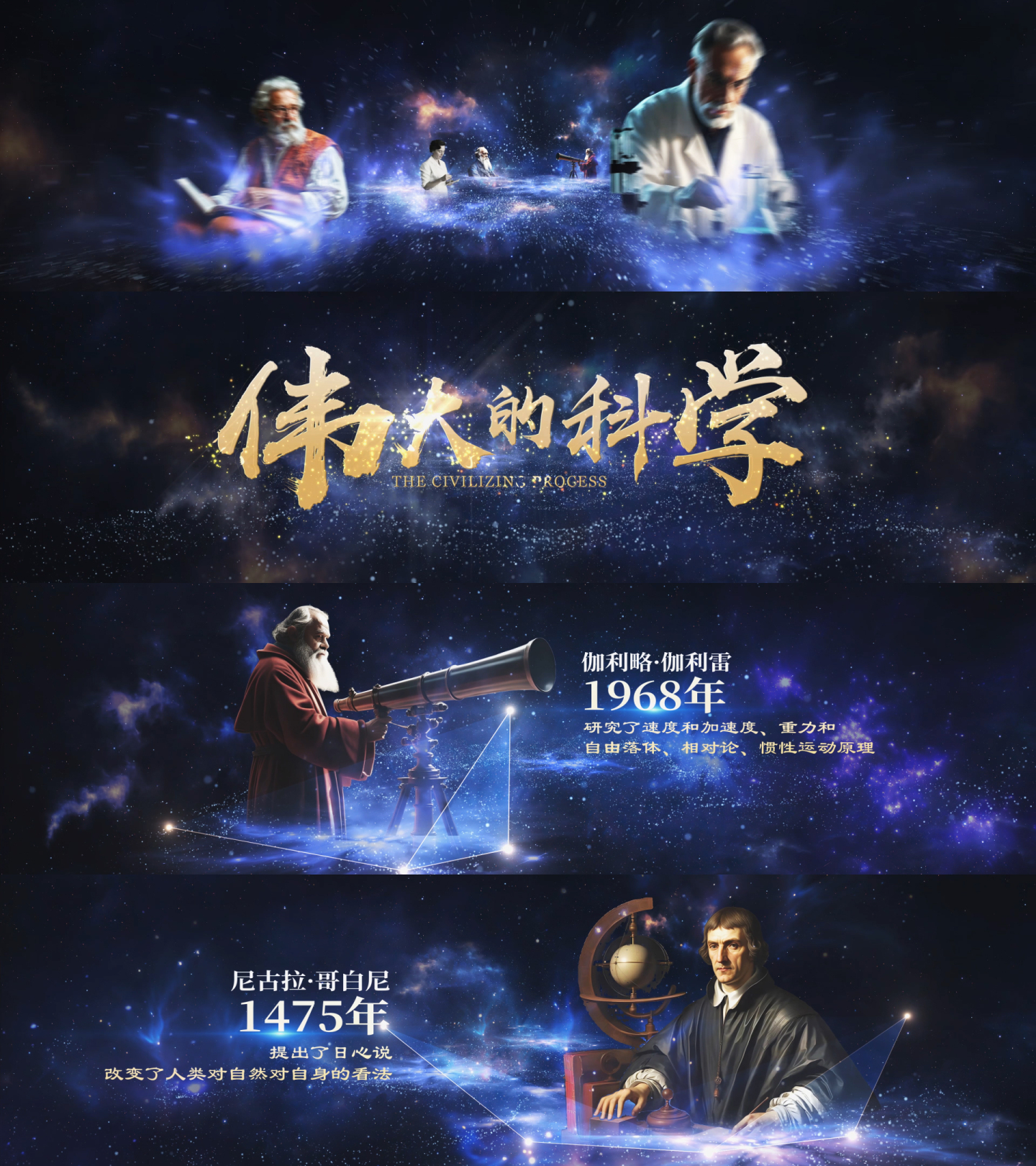 4K星空图片文明历程人物介绍宽屏 时间线