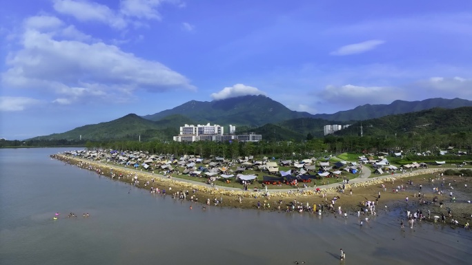 海边露营 坝光露营4K航拍