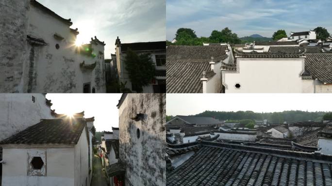 【合集】徽派房顶建筑 航拍