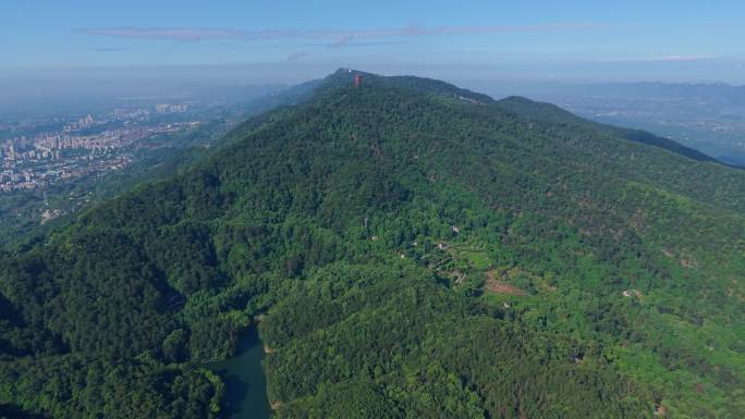 北碚缙云山黛湖山水风光航拍4K