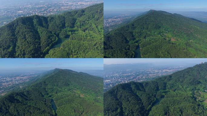 北碚缙云山黛湖山水风光航拍4K
