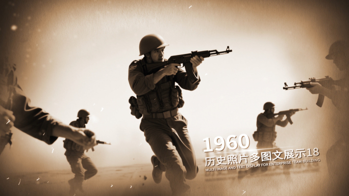 历史老照片展示多图片怀旧复古相片AE模板