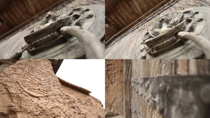 城门 门环 悠久的建筑构件