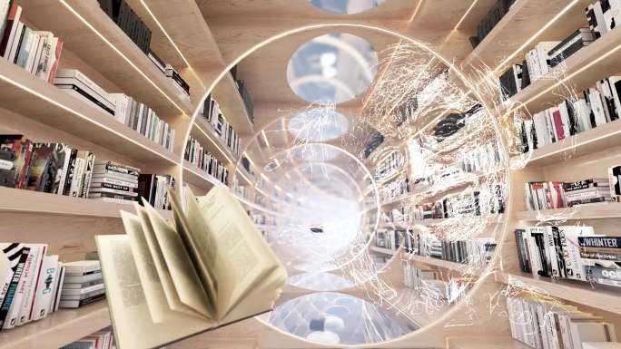 知识教育科学科技图书时空隧道书店未来