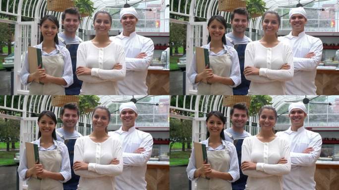 在餐厅工作的员工