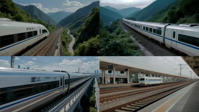高铁动车春运客运站回家过年和谐号