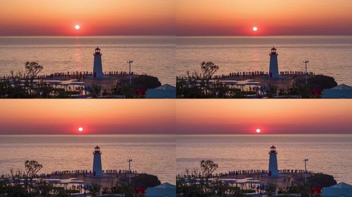 大连泊霞湾浪漫海景夕阳