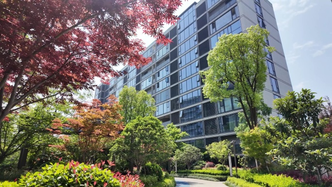 高端小区新中式小区玻璃幕墙小区建筑