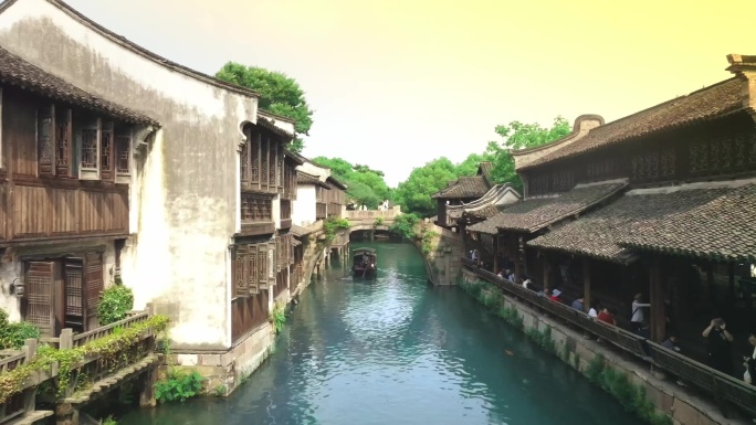 江南水乡乌镇航拍
