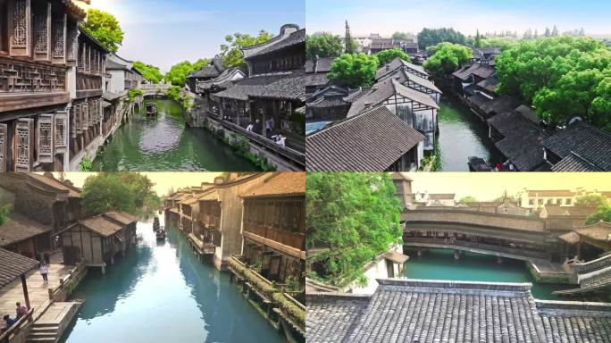 江南水乡乌镇航拍