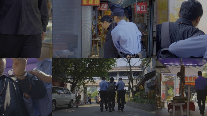 公安警察巷子里抓捕嫌疑人 戴手铐押送罪犯