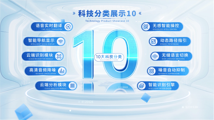 简洁科技分类文字信息展示结构分类AE模版
