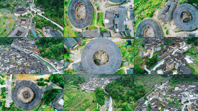 4K福建漳州南靖土楼群航拍