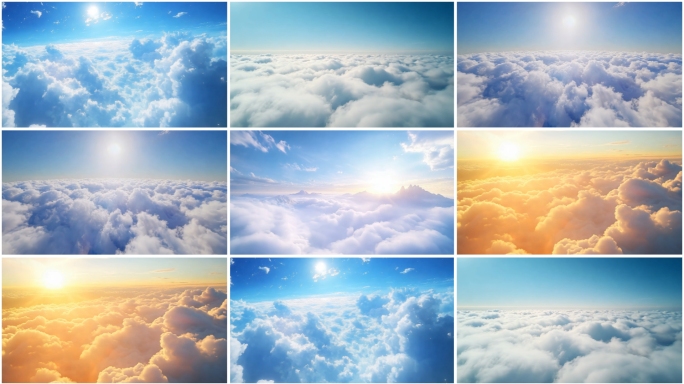 航拍云海云层奇观云端之上