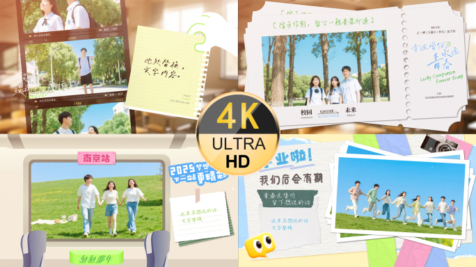 毕业季青春纪念册电子相册照片展示照片模版