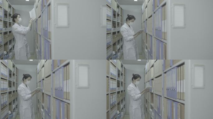 女医生查阅病历档案