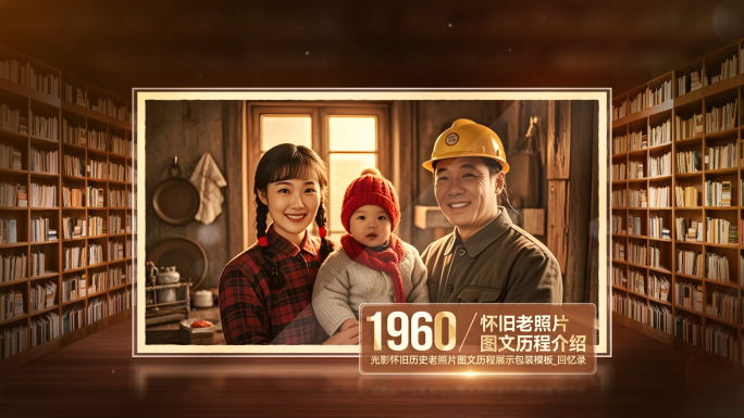 光影怀旧历史老照片图文图片展示ae模板