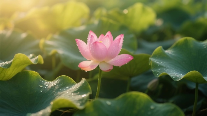 荷花盛开 莲花绽放延时 生长开花过程